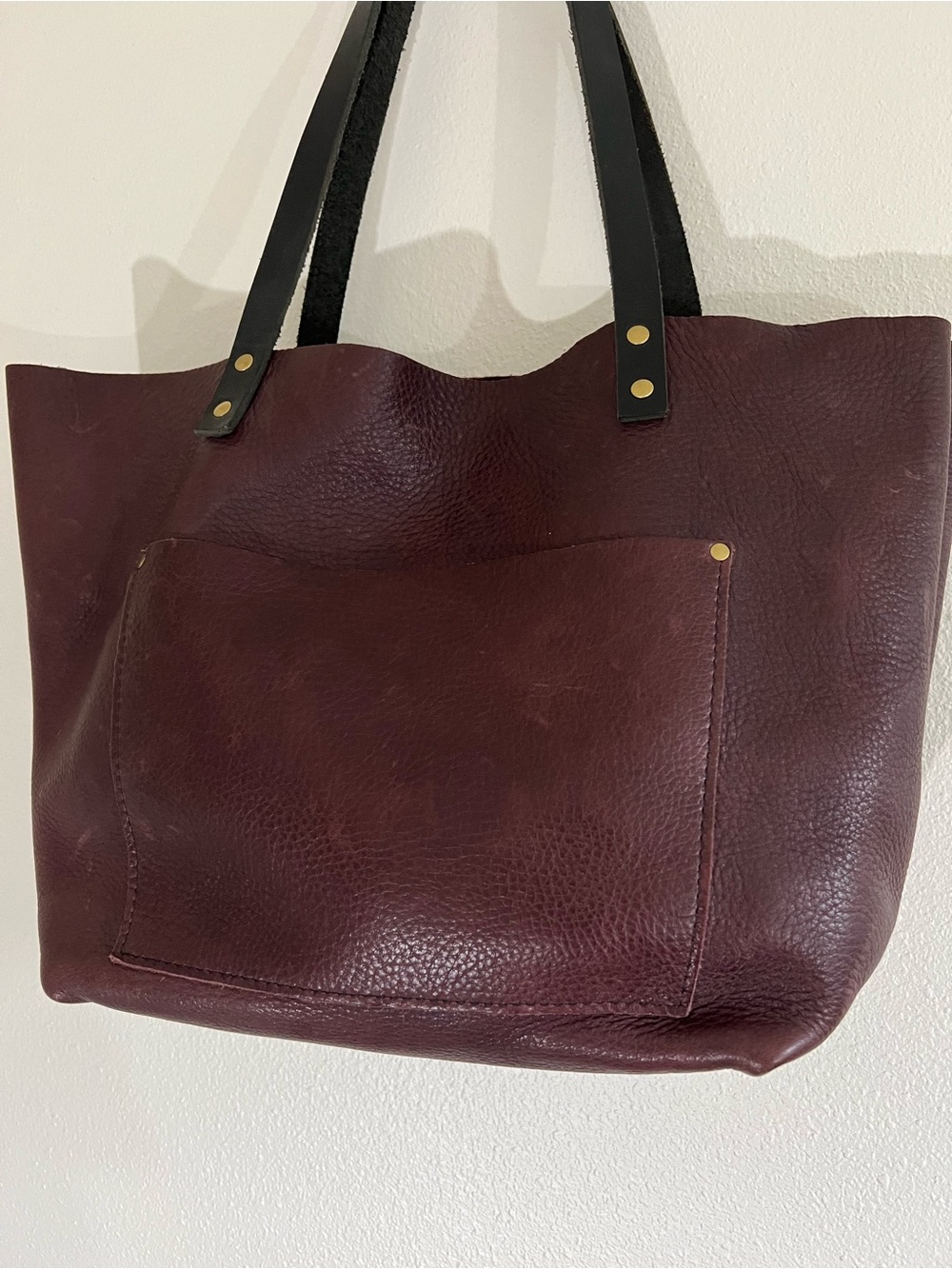 Portland Leather Tote Bag in Merlot